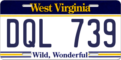 WV license plate DQL739