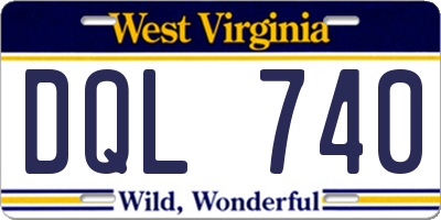 WV license plate DQL740