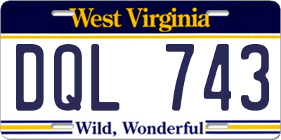 WV license plate DQL743