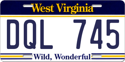 WV license plate DQL745
