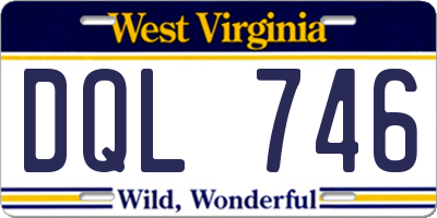 WV license plate DQL746