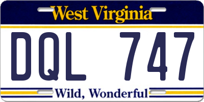 WV license plate DQL747