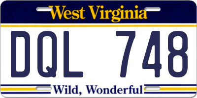 WV license plate DQL748