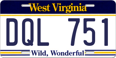WV license plate DQL751