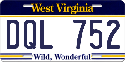 WV license plate DQL752