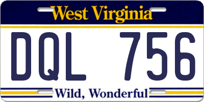 WV license plate DQL756
