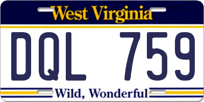 WV license plate DQL759
