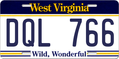WV license plate DQL766