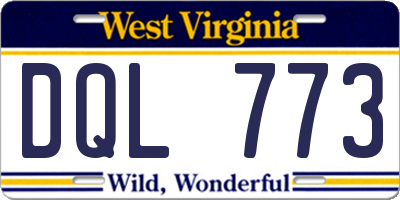 WV license plate DQL773