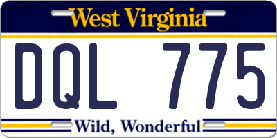 WV license plate DQL775