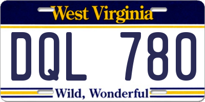 WV license plate DQL780
