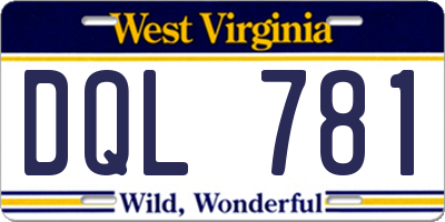WV license plate DQL781
