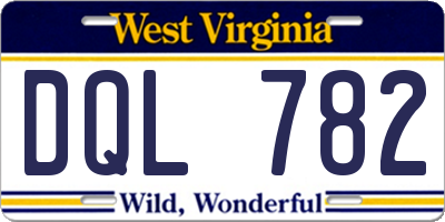 WV license plate DQL782