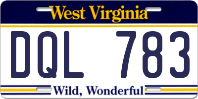 WV license plate DQL783