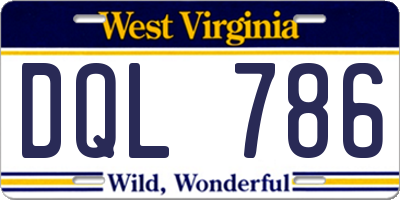 WV license plate DQL786