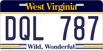 WV license plate DQL787