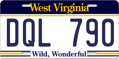 WV license plate DQL790