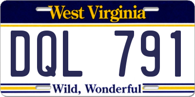 WV license plate DQL791