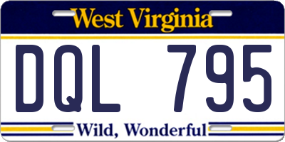 WV license plate DQL795