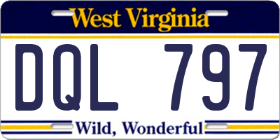 WV license plate DQL797