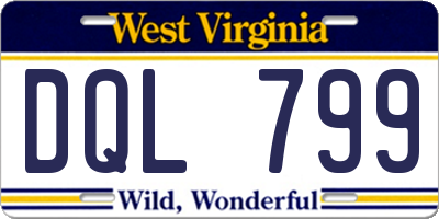 WV license plate DQL799