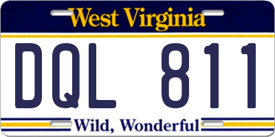WV license plate DQL811