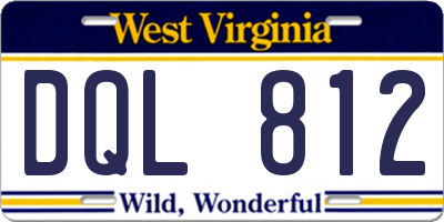 WV license plate DQL812
