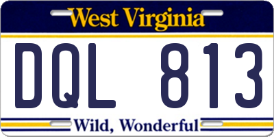 WV license plate DQL813