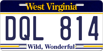 WV license plate DQL814