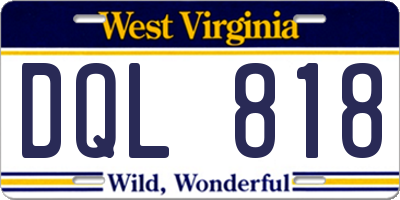 WV license plate DQL818