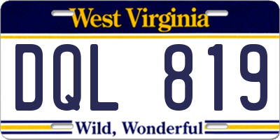 WV license plate DQL819