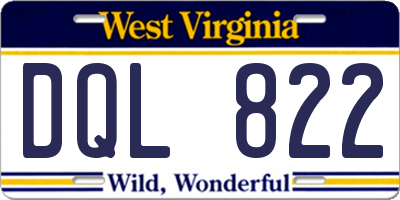 WV license plate DQL822