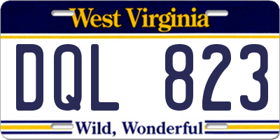 WV license plate DQL823