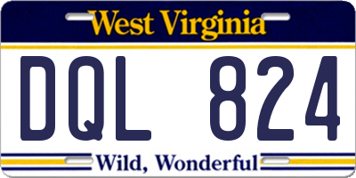 WV license plate DQL824