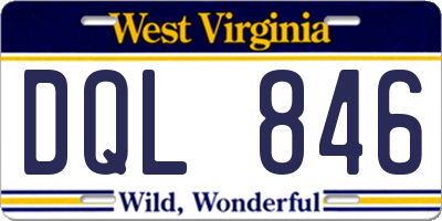 WV license plate DQL846