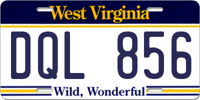 WV license plate DQL856