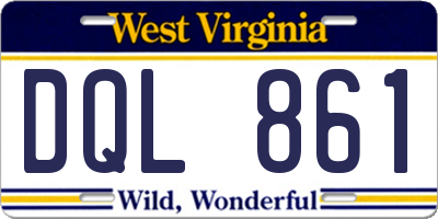 WV license plate DQL861