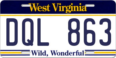 WV license plate DQL863