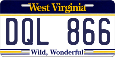 WV license plate DQL866