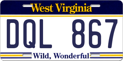 WV license plate DQL867