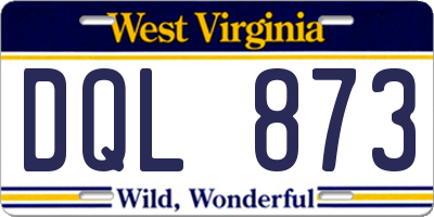 WV license plate DQL873