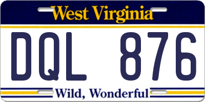 WV license plate DQL876