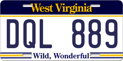 WV license plate DQL889