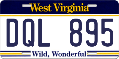 WV license plate DQL895