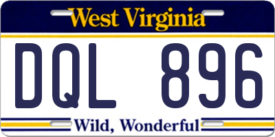 WV license plate DQL896