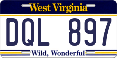 WV license plate DQL897