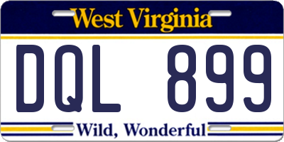 WV license plate DQL899