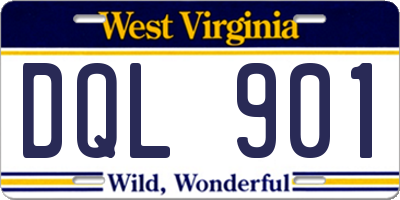 WV license plate DQL901
