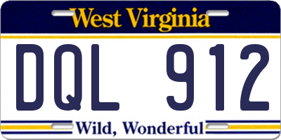 WV license plate DQL912