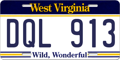 WV license plate DQL913